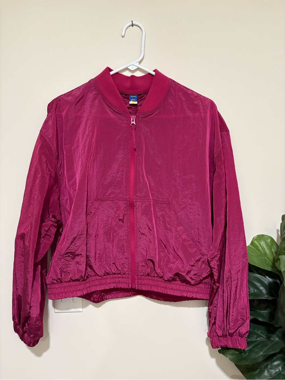 Old Navy Women's Magenta Lightweight Bomber Jacket